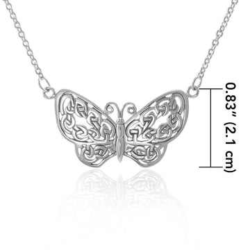 A life-changing symbolism ~ Sterling Silver Jewelry Celtic Knotwork Butterfly Necklace TN047 - Jewelry